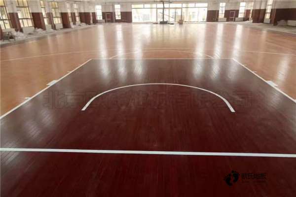 中學(xué)籃球館木地板施工隊1